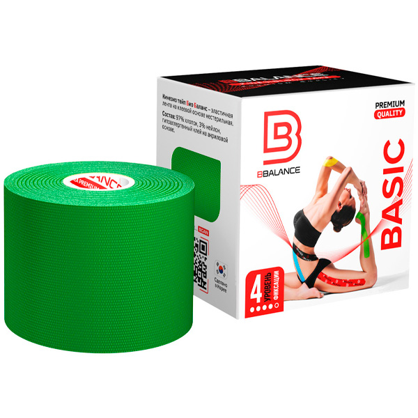 Кинезио тейп Bio Balance Tape Premium Quality 5см х 5м зеленый