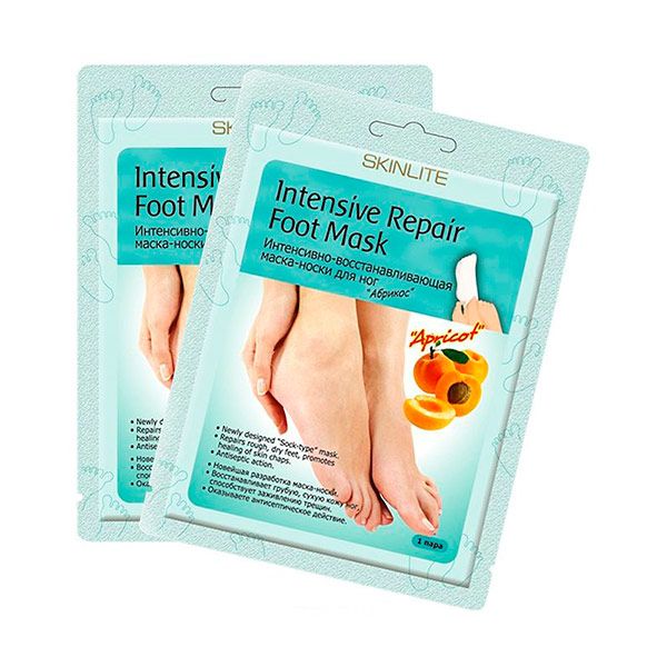 SkinLite Маска-носки интенсивно-восстанавливающая для ног Абрикос