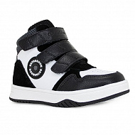 Ботинки ортопедические Ортобум утепленнные для мальчиков 80123-01 черно-белая симфония.