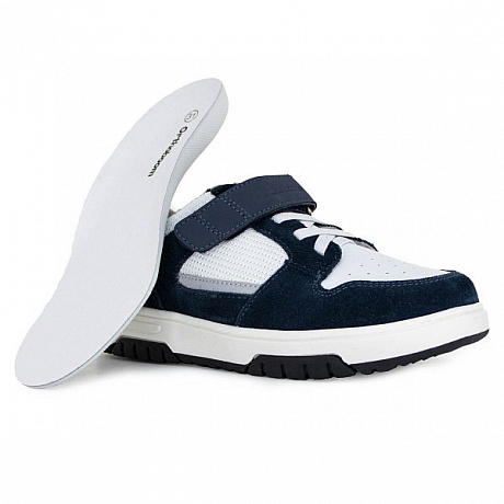 Кроссовки ортопедические Ортобум для мальчиков 33054-03 синий бархат с белым. Изображение 3 из 6